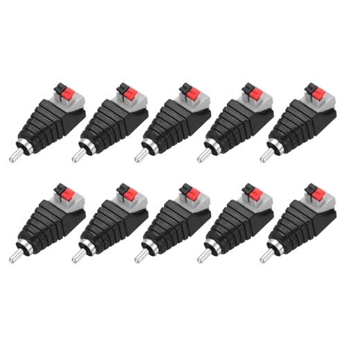 10 adaptadores RCA macho para cable de altavoz miniatura 1