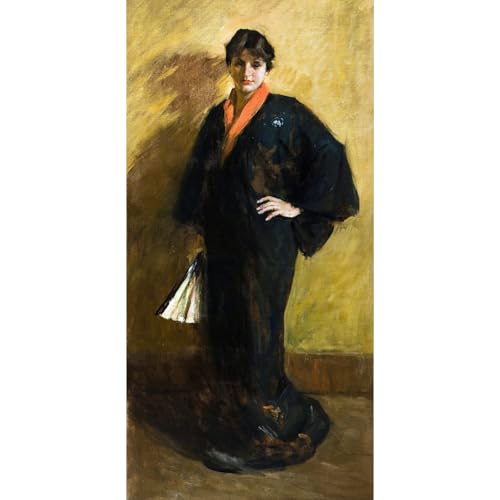 Impression giclée Le kimono bleu William Merritt Chase 76x101 cm