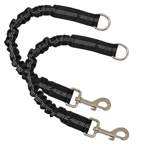 Lcarege 2Pcs Bungee Dog Leash Extendable Heavy Duty Nylon Shock Absorbing Dog Training Leash for Running Training