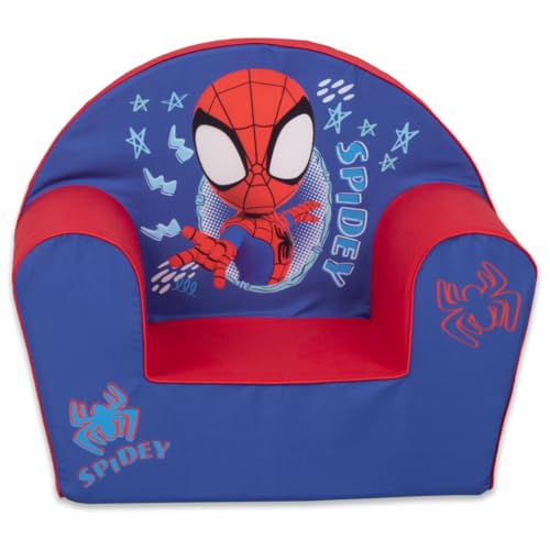 Disney Home Spidey – Marvel - Fauteuil Enfant en Mousse, Confort Premium, Dossier Stable Anti-pli, Anti-basculement, Léger – Fabriqué en UE