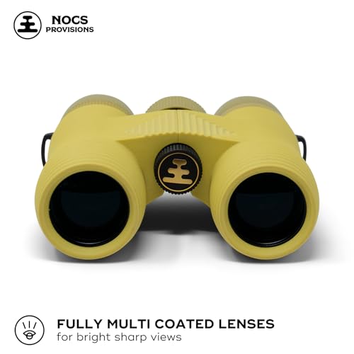 Image of Nocs Provisions Field Issue 8x32 Waterproof Binoculars, 8X Magnification, Bak4 Prism, Wide View Multi-Coated Lenses for Bird Watching, Hunting & Wildlife Viewing - Banana Slug Yellow