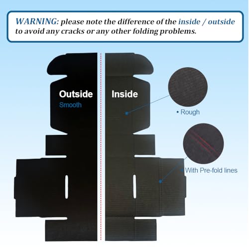 ROTCH 50 Pack 6x4x2\'\' Shipping Boxes, Small Sturdy Corrugated Cardboard Mailers, Black (M642-E-B)