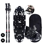 21 Inch Snowshoes for Men Women with Trekking Poles, Lightweight Aluminum Alloy Snow Shoes with Carr