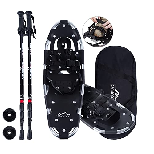21 Inch Snowshoes For Men Women With Trekking Poles, Lightweight Aluminum Alloy Snow Shoes With Carry Bag And Adjustable Ratchet Bindings #TOP3