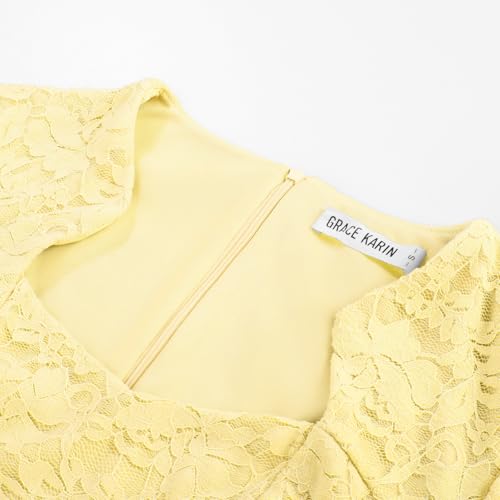 Image of GRACE KARIN Cocktail Dresses for Women Cap Sleeve Lace Dress | Business Casual, Semi Formal Pencil Dress for Wedding Guest, derby, party, banquet, Elegante, Spring Summer, bodycon dress