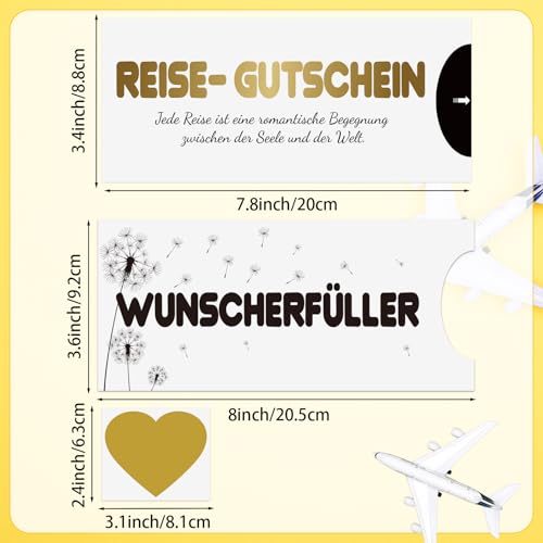 Lemicin Reise Geschenk Flugticket Bordkarte Verpacken mit Rubbelaufkleber Wunscherfüller Briefumschlag für Geburtstagsgeschenke Weihnachtsgeschenke
