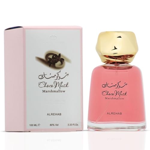 Al Rehab Choco Musk Marshmallow Sweet Gourmand Chocolate Vanilla Eau de Parfum Spray Long-Lasting Fragrance for Unisex 3.4 Ounce / 100ml