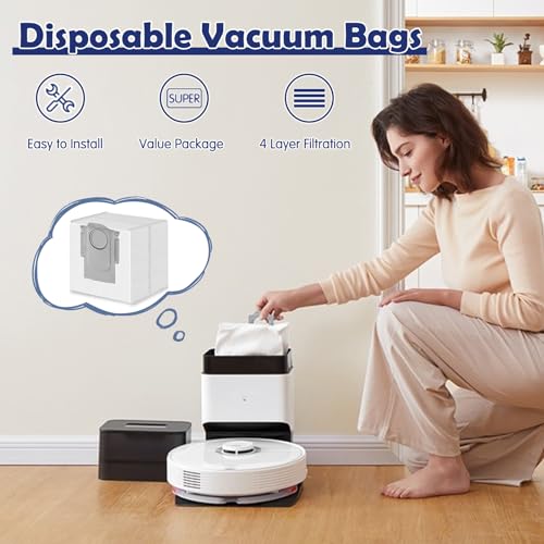 10 Stück Staubbeutel für Roborock Q5 Pro+/Q5 Max+/Q7 M5+/L5+/Q10 S5+/Q10 X5+/S8 Pro Ultra/S8+/S7 MaxV Ultra/Q7 Max+/Q8 Max+/Staubsauger Absaugstation,Hohe Kapazität Staubsaugerbeutel Ersatzteile 3.6L