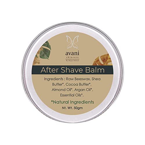 Image of Avani After Shave Balm For Men - 50G | With Cocoa & Shea Butter /Essential Oils | Extra Moisturizing, Soothing & Refreshing After Shave | Eliminates Redness & Burning Sensation