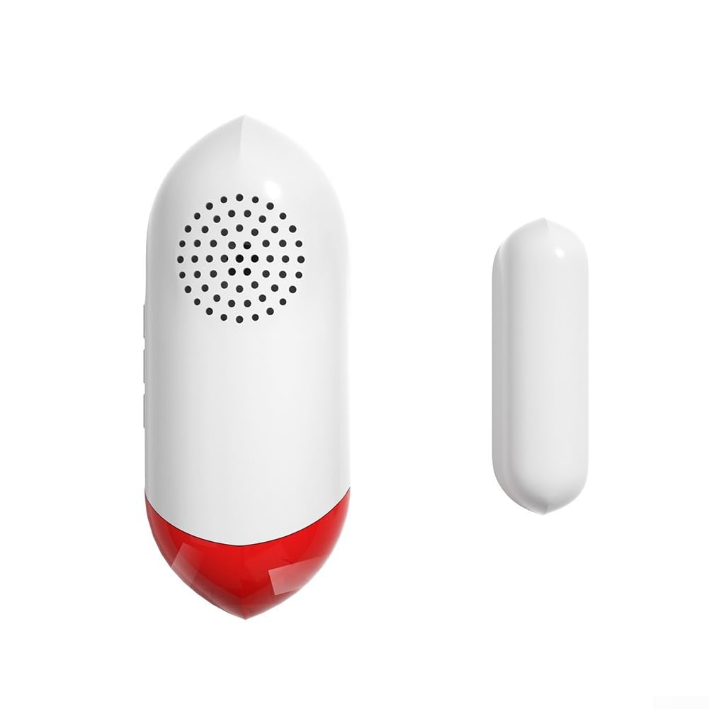 Capteur de porte WiFi avec alarme sonore, détection en temps réel, paramètres vocaux, contrôle du volume pour capteur de porte WiFi intelligent Tuya Smart WiFi alarme de sécurité télécommande (Tuya