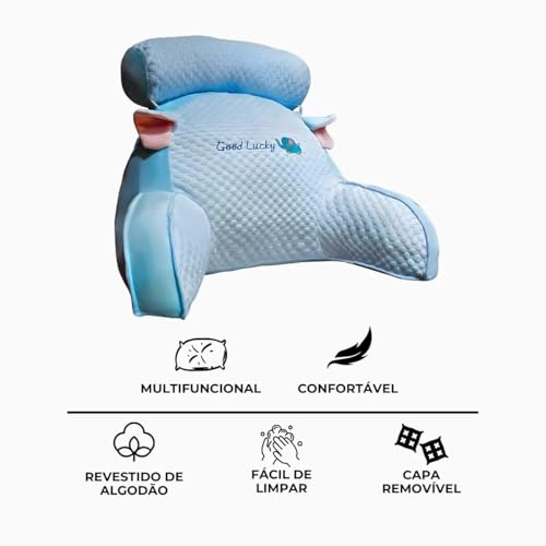 Almofada De Leitura De Encosto De Pelúcia Conforto Ergonômico Suporte Para Costas E Braços Tecido De