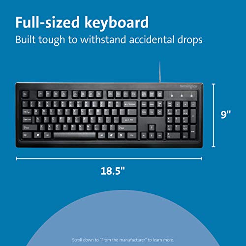 Kensington Mouse-in-a-Box and Keyboard Wired USB Desktop Set (K72436AM), Black - Thumbnail 7
