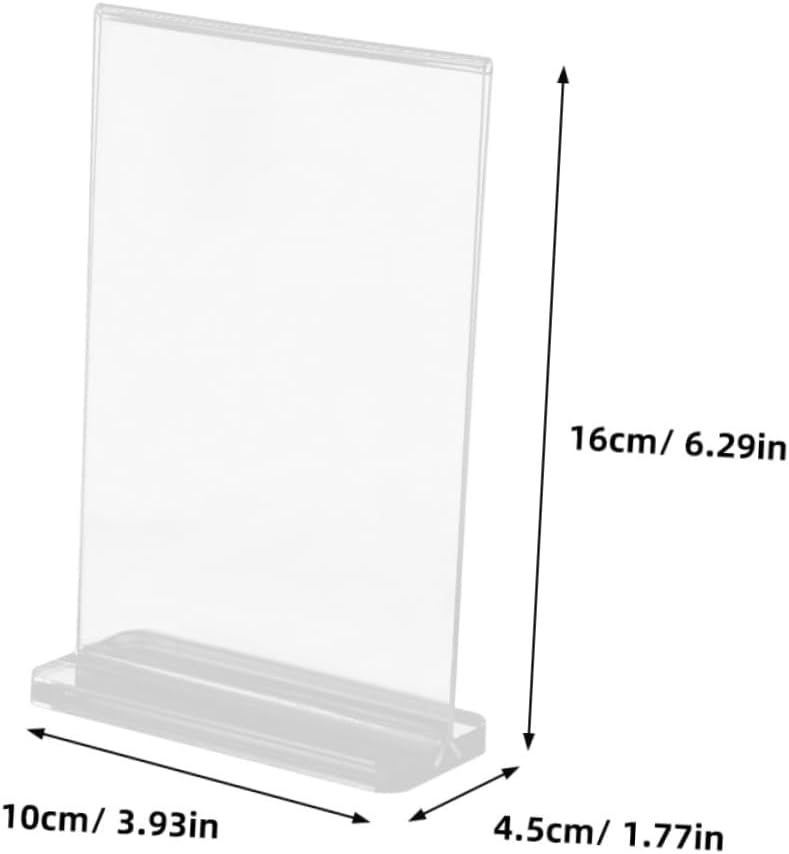 NUOBESTY 10pcs Display Rack Menu for Stand T Shape Sign Holder Tabletop Sign Holder Tabletop Paper Holder Table Sign Holders T Shape Desktop Display Holder Acrylic