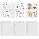 Dajino 30 Sheets Clear Binder Sleeves 1/2/4 Pocket Sheets Protectors Double Sided Plastic Sleeves for Photo Card Sticker Storage Organizer 6 Ring A5 Binder Inserts Refills Pocket Pages Set
