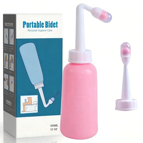 Finpola Portable Bidet for Travel-350ml Bottle with Adjustable Nozzle (Angled & Straight) , Gentle Portable Cleansing