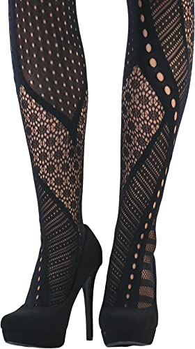 Image of ToBeInStyle Women's Vintage Art Deco Chevron Ornate Design Tights Pantyhose