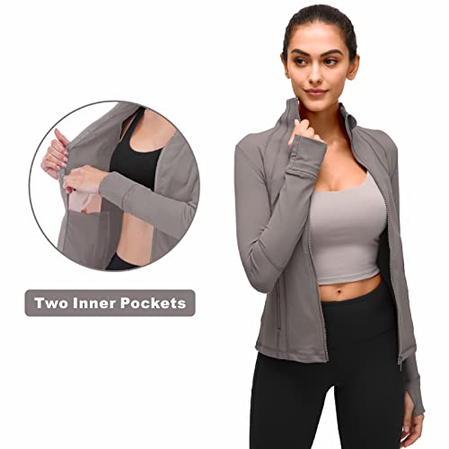 Costdyne Women's Yoga Jacket Slim Fit Full Zip Running Athletic Jacket Turtleneck Workout Jacket #TOP4