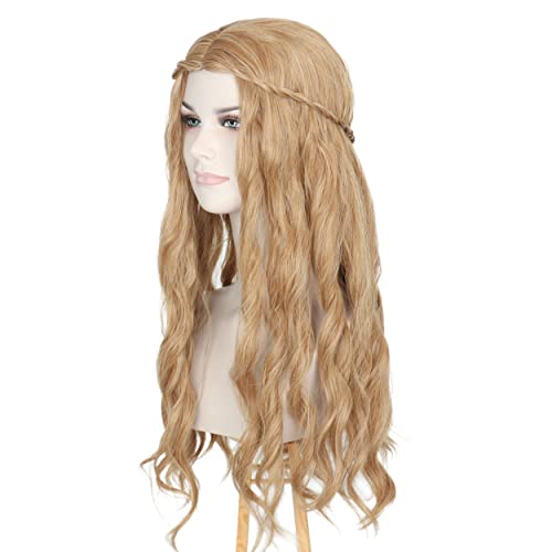 M Miss U Hair Women's Light Brown Wig Renaissance Long Wavy Wig With Braid Halloween Cosplay Costume Wig #TOP6