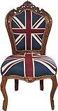 Casa Padrino Barroco Cena Presidente de la Unión Jack/Brown - Muebles de Estilo Antiguo