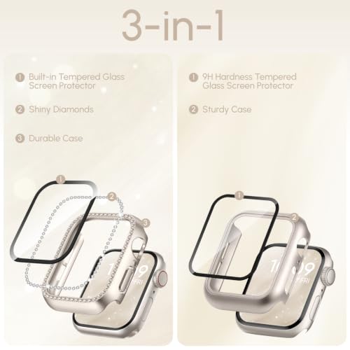 Compatible for Apple Watch Bands and Case 40mm Women, Sport Silicone Strap Wristband Protective Cover with Screen Protector for iWatch Series 11 10 9 8 7 SE 6 5 4 by Adorique - Used condition - Image 4