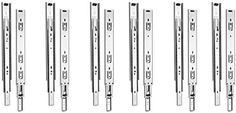 Link TC-24_PK-6 Iron Telescopic Drawer Channel (Silver, Pack of 6)