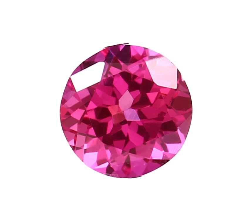 Saphir rose gemme ronde 10 mm pour fabrication bijoux bague et pendentif