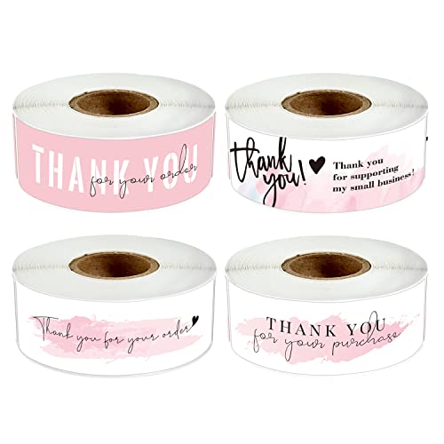 480Pcs (1"X 3") Thank You Stickers Pink For Business, Rectangle Labels Online Retailers, Boutiques, Shops To Use On Bags, Boxes And Envelope. #TOP13