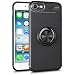 Produktbild NALIA Ring Handyhülle kompatibel mit iPhone SE 2022 / SE 2020/8 / 7 Hülle, Silikon Cover mit 360-Grad Finger-Halter für magnetische KFZ-Halterung Schutzhülle Phone Case Handy-Tasche, Farbe:Schwarz