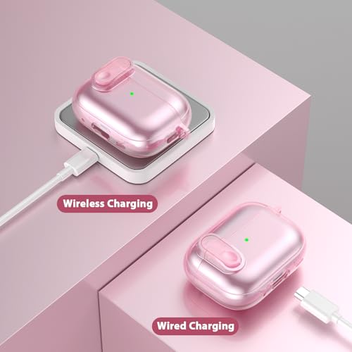 Image of (with Lock) Clear Case Compatible for Cute Apple Airpods Pro 1 /2 Cases Women, VISOOM TPU Transparency Air pods Pro 1st 2nd Generation Earbuds Case Bling Keychain for Airpod iPod Pro2 /1