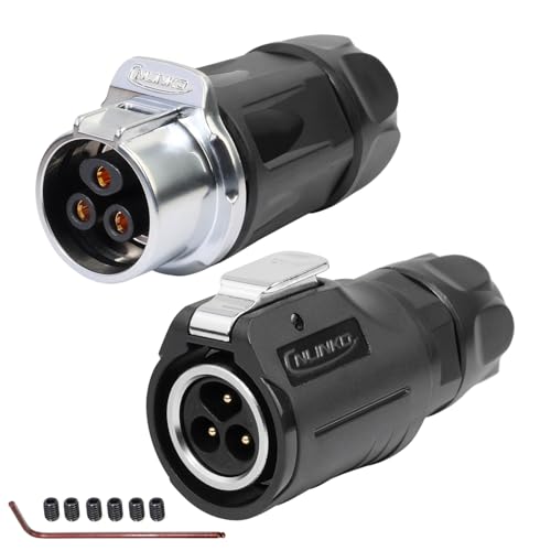 Connecteur étanche 3 broches LP-20 évitez les pannes d'humidité, fiche aviation vissable IP68 M20