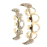 ibasenice Parrillas Dentales Metálicas Doradas Diseño Hueco y Colmillos de Vampiro, Accesorios de Hip Hop para Hombres y Mujeres, Decoración para Halloween y Cosplay, Joyería Ligera