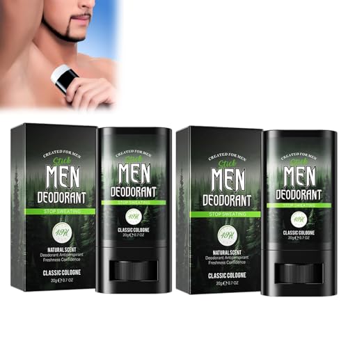 Deodorantstick voor heren, deodorant-stick voor mannen, 48 uur bescherming tegen zweet en geur, natuurlijke deodorant voor mannen, frisse geur (Colognes)