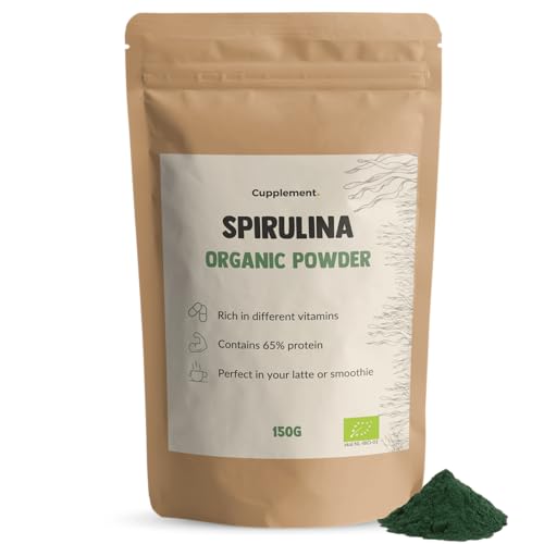 Cupplement - Espirulina en polvo 150 gramos - Orgánico - Pala gratis - Máxima calidad - No azul, pastillas - Polvo - Pure Hawaiian - Pacifica - Hawaii - Superalimento - Suplemento de Clorella - Algas
