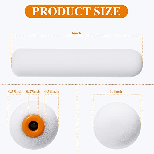 100 Pcs 6 Inch Paint Roller Foam Paint Roller Covers High Density Foam Roller Covers Refills Sponge Rollers For Home Room Walls Doors Cabinets Painting #TOP6