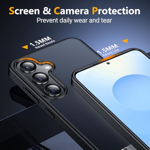 Image of SPIDERCASE Magnetic for Samsung Galaxy S25 Case, [3 Stand Ways][ Military Grade Drop Protection] with Invisible Stand Shockproof Slim Case for Samsung Galaxy S25 6.2 inch, Black