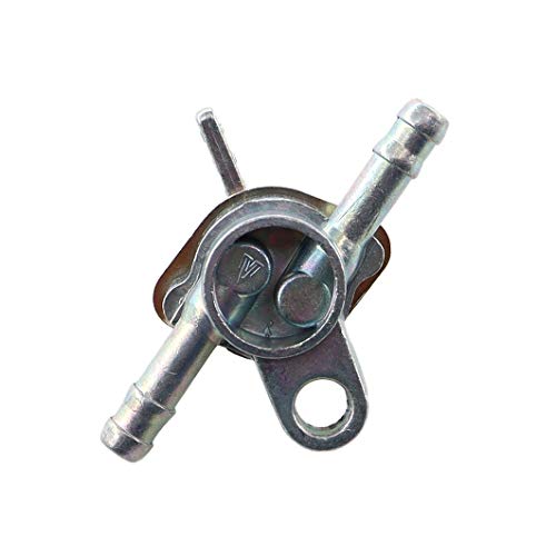 MCHNIC 6mm Benzinhahn Kraftstoffhahn mit Benzinfilter Benzinschlauch für 50cc 70cc 90cc 110cc 125cc 140cc 150cc Moped Mofa Motorrad Quad Dirt Bike ATV mit Schlie Funktion