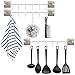 ShawFly Soporte autoadhesivo para barra de toallero, ganchos deslizantes de cocina, ganchos sin clavos y sin rastro, cuchara espátula, gancho para colgar en la pared, para cocina y baño(3 unidades)