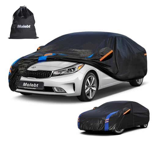 Image of Custom Fit Car Cover for Kia Forte (2017-2026) Waterproof, Upgraded Waterproof All Weather Outdoor Auto Cover with Driver Door Zipper & Mirror Pockets, UV /Snow /Dust Protection
