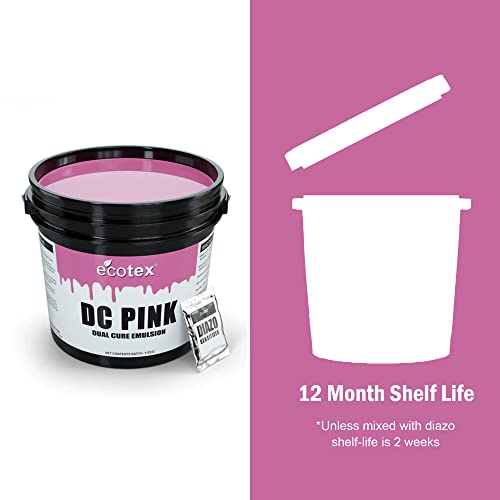 Ecotex DC-Pink - Textile Dual-Cure Screen Printing Emulsion (1 Quart)