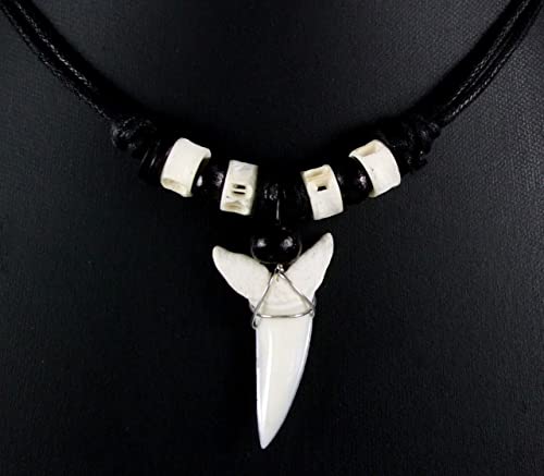 Swimmi Genuine Mako Shark Tooth Necklace For Men Women Boy Girl With Seed Beads And Adjustable Waxed Cord Handmade Jewelry Ea200 #TOP4