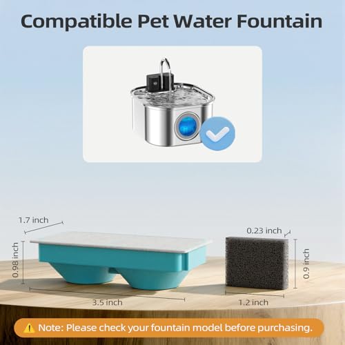 Filtros para fuente de agua para gatos 3.2L 12 piezas miniatura 2