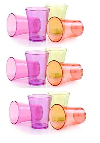 saiswarSaiswar 12 pcs Unbreakable Color Glass for Milk Water Juice (220 ml) (Color May Vary)