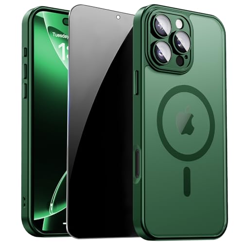 Image of for iPhone 16 Pro Case with Privacy Screen Protector, Green