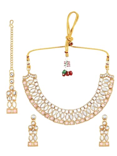 Juego de joyas con diseño de espejo en oro de 18K rosa y blanco DMZ-1609 de latón