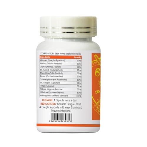 Image of Jagat Pharma ISO Immune Herbal Capsules for Daily Wellness Routine with Shilajit Ashwagandha Shatavari | Ayurvedic Supplement for Men and Women | Improves Immunity to Fights Bacteria & Viruses | 60 Veg Capsules