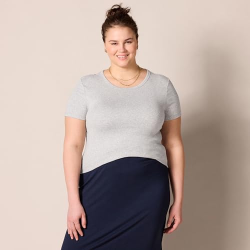 Image of Amazon Essentials Women's Slim-Fit Short-Sleeve Crewneck T-Shirt, Pack of 2