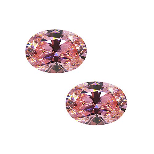 Wixine 2Pcs Pink Zircon Sapphire Diamond Emerald Cut Loose Gemstones 15x20mm