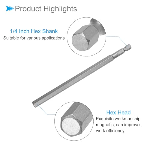 Embout H8 pour perceuse électrique long de 150 mm pour serrage puissant