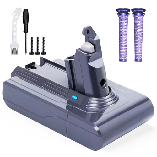 Lestele Batteria per Dyson V6, 6000mAh Batteria di Ricambio per Dyson V6 DC62 DC61 DC59 DC58 DC72 DC74 SV03 SV05 SV06 SV07 SV09 Fluffy Animal Pro Slim Trigger Originale Aspirapolvere
