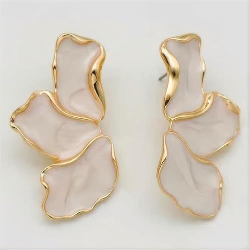 image for EXPHAIN Irregular Petal Earrings For Women Stainless Steel Unique Stat